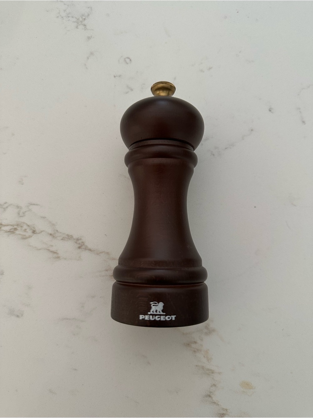 Brand New - Peugeot Dark Brown Chocolate Wooden Pepper Mill 5 inches